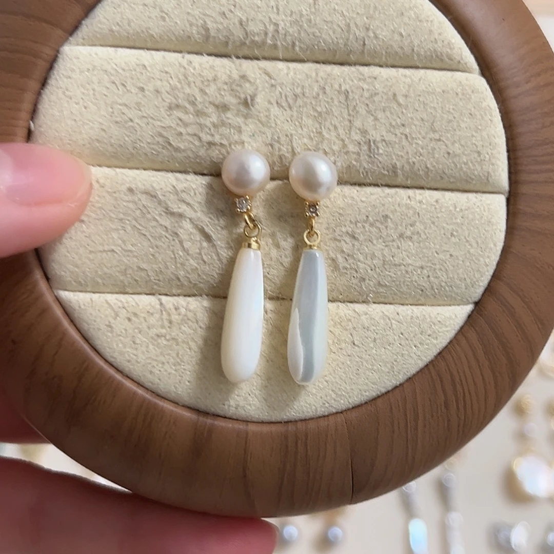 耳饰淡水珍珠银S925镶嵌