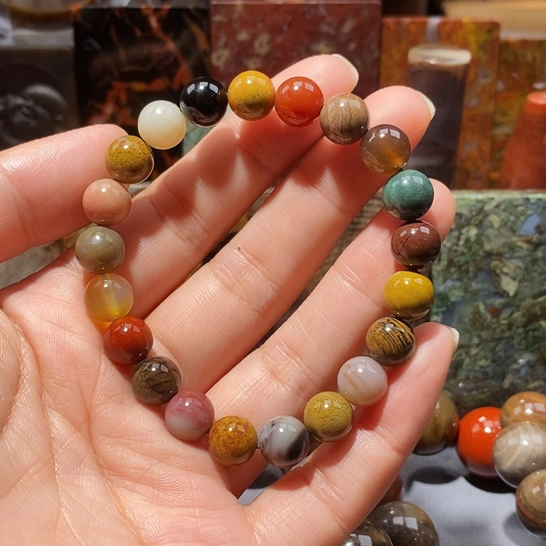 抱***一硅化玉未镶嵌天然北票硅化玉手串卡9.3