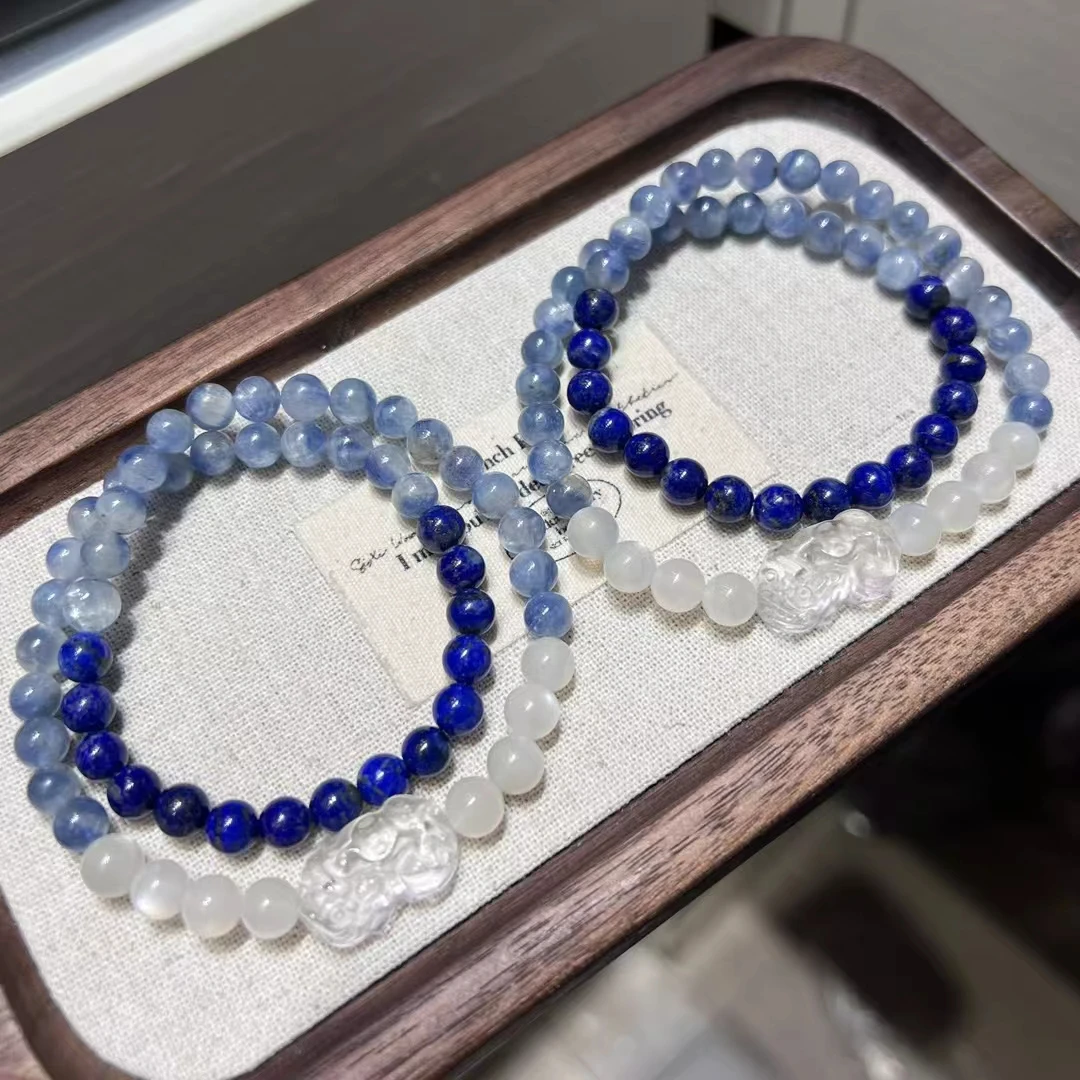 天然水晶 蓝色月光