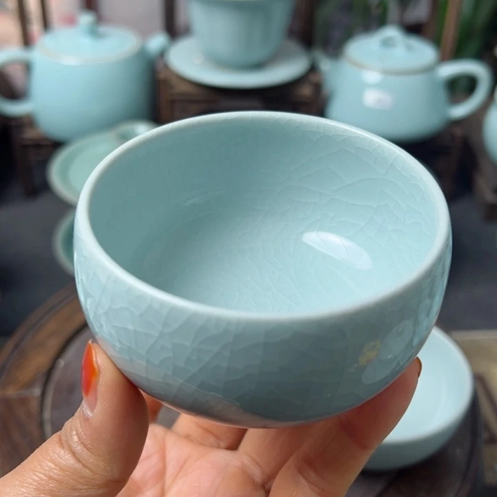 杯书**趣月白禅定杯微瑕