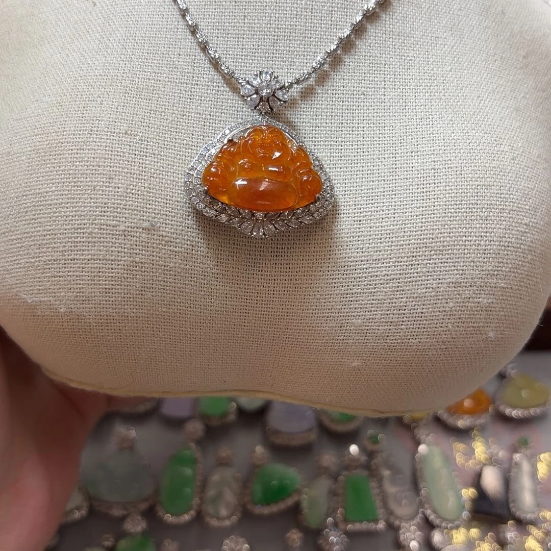 摩***羯翡翠银S925镶嵌吊坠(不含链)