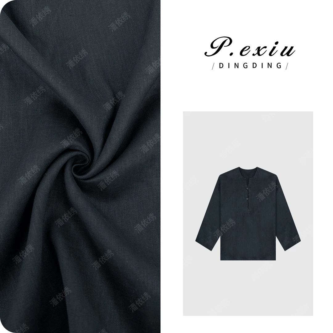 PanYiXiu/潘依绣100%亚麻简约国风松弛感长袖衬衫 M8145