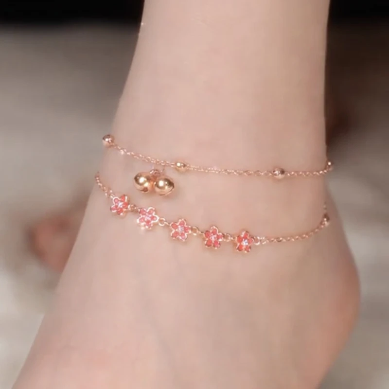 足古风桃花宫铃脚链轻奢高级感小众甜美设计感气质链百搭时尚配饰