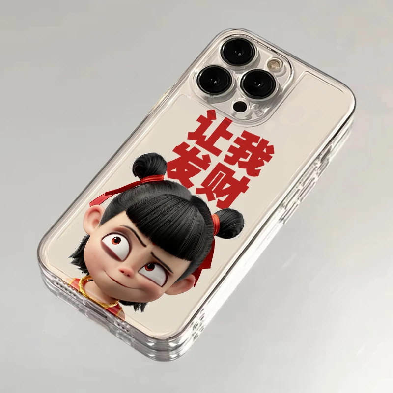 欧克里里让我发财哪吒适用苹果16promax手机壳华为vivo小米15oppo