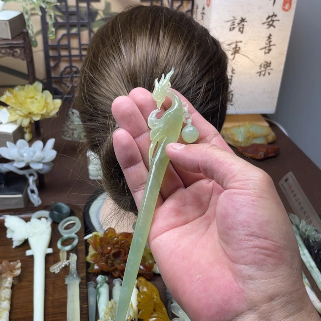 岫玉发饰未镶嵌@*姐