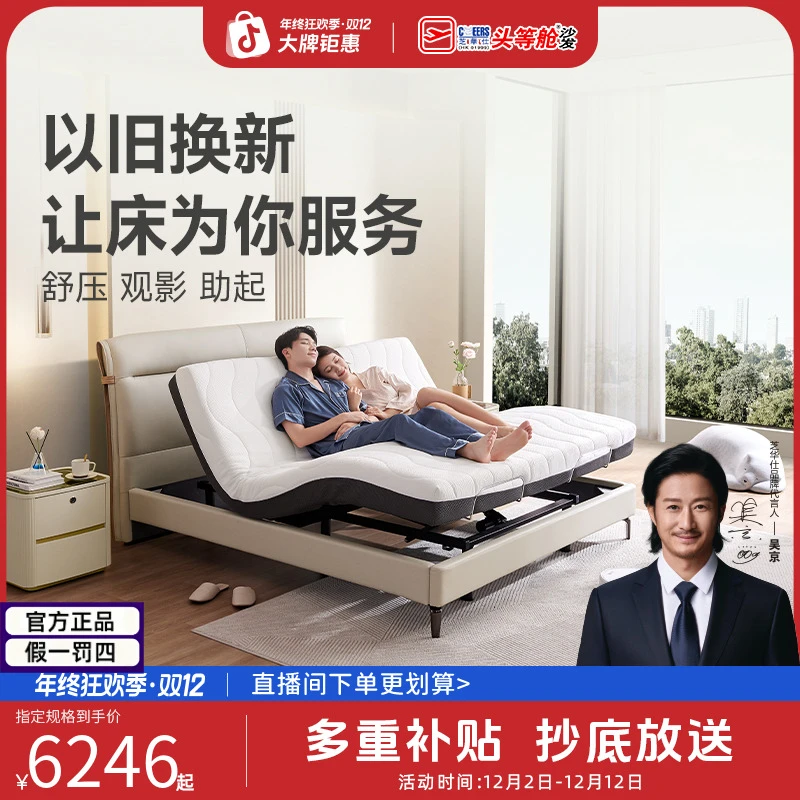 智能床【国补】电动智能床简约布艺全自动多功能零重力双人床Z021