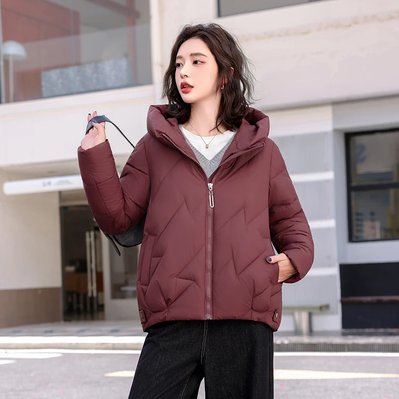 2025年冬季短款大码加厚宽松保暖韩版外套妈妈冬装老钱风棉服外套