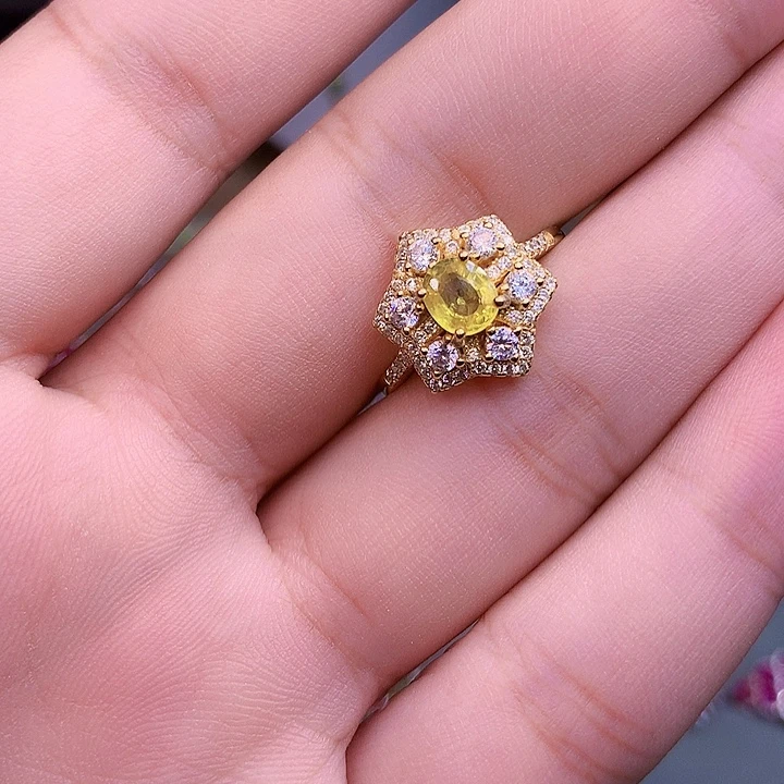 蓝宝石银S925镶嵌戒指