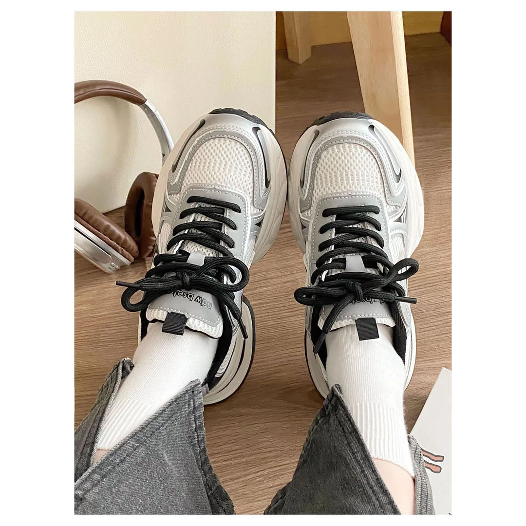 巴黎老爹鞋女春夏季新款厚底增高网面透气百搭轻便女款运动休闲鞋