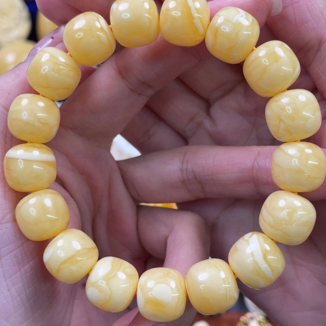 蜜蜡未镶嵌裸石琥珀蜜蜡手串卡13mm