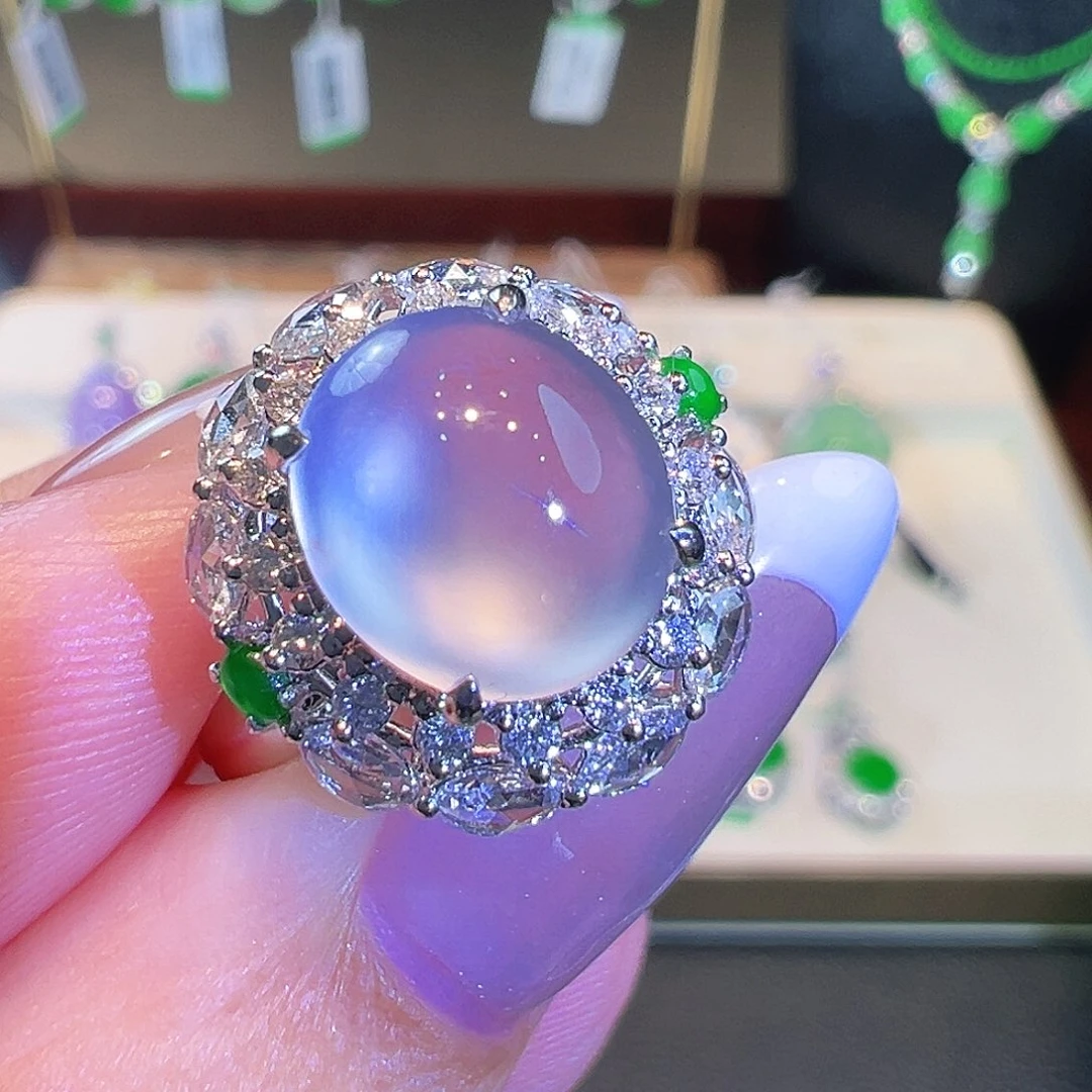 翡翠18K金镶嵌戒指翡翠