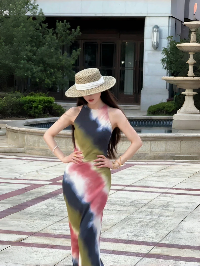 裁一2025经典段染斜裁连衣裙24-93