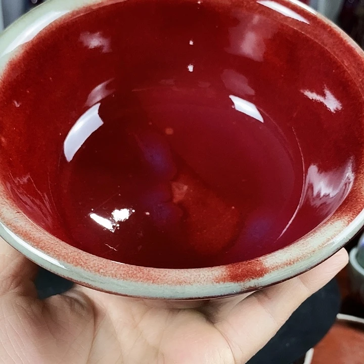 瓷片尚峰钧窑作品全手工艺碗