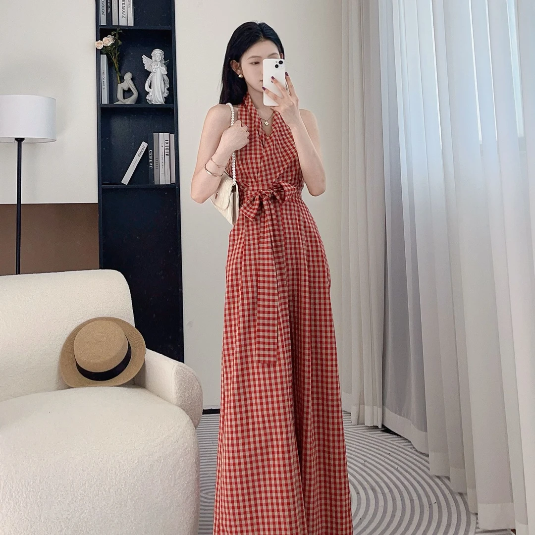 年终请沧25夏季收官夏时尚显瘦格子设计修身上衣+裤子 2550 QC