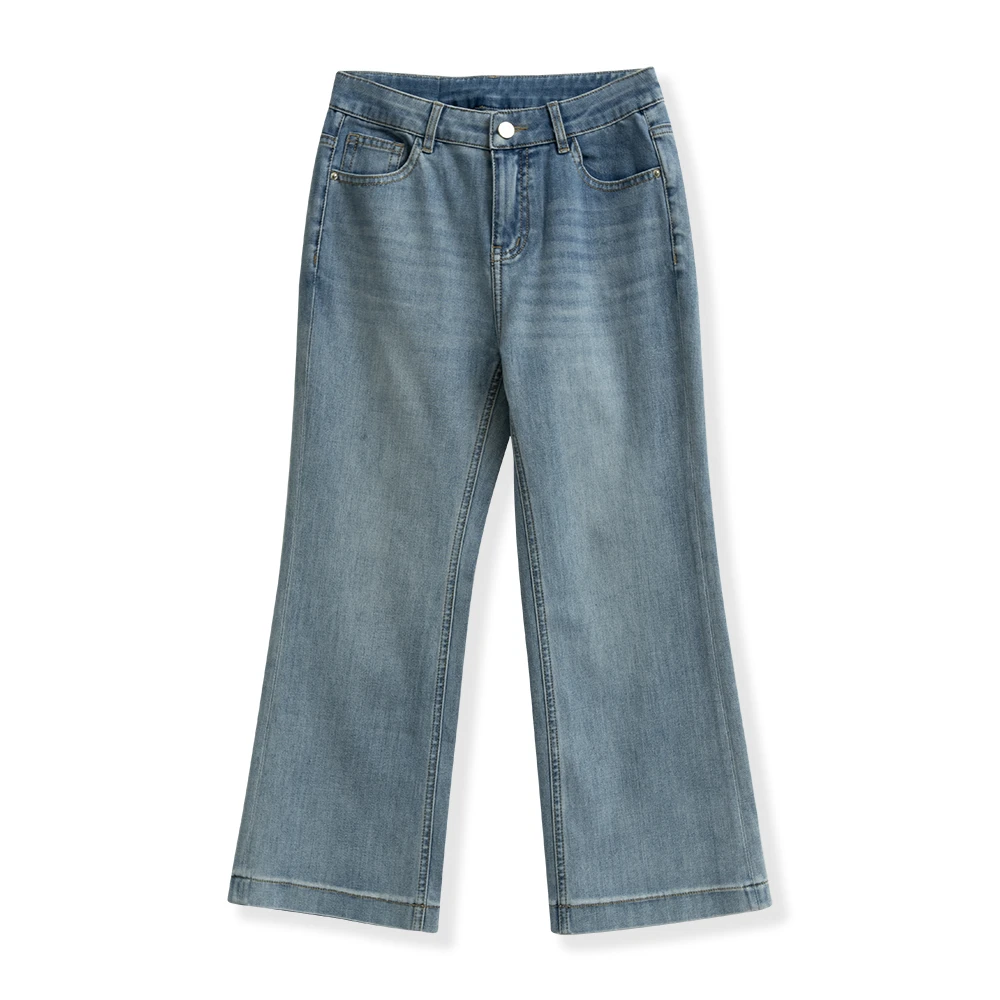 原创设计感女士山茶花微喇八分裤963-352-7854