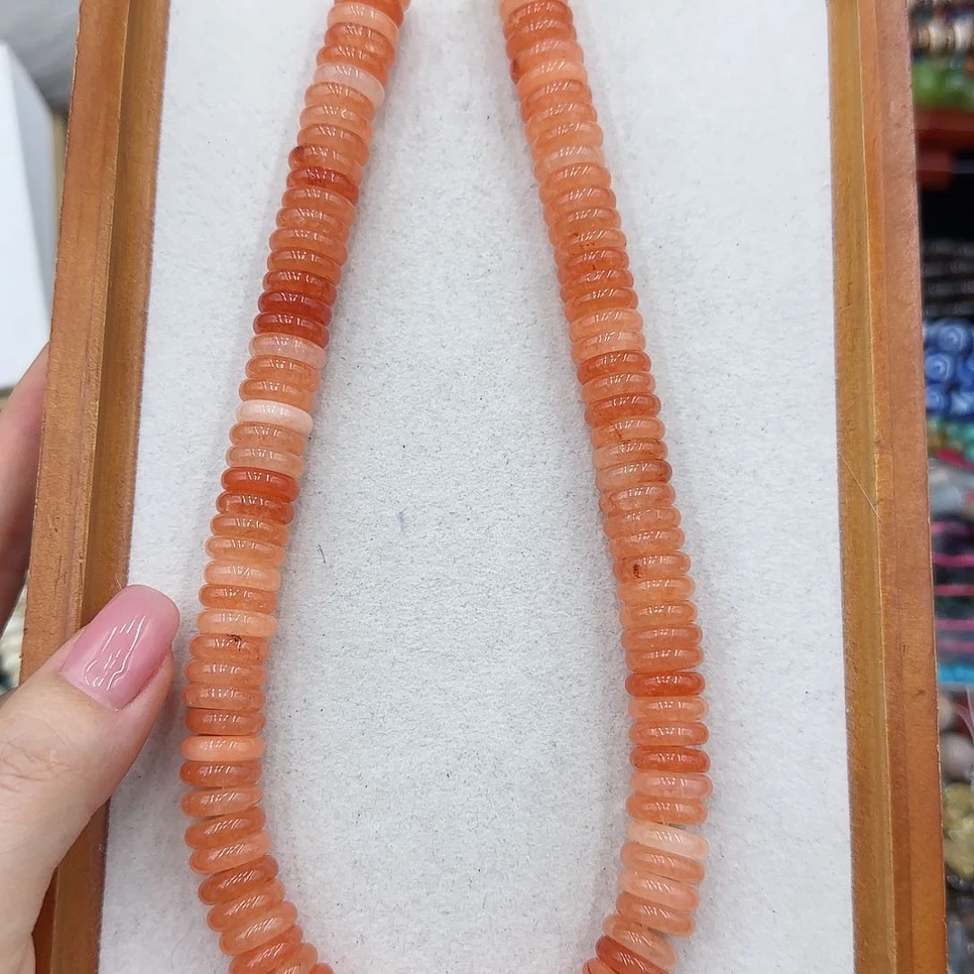 玛瑙/玉髓未镶嵌珠宝半成品红东陵隔片一条卡12