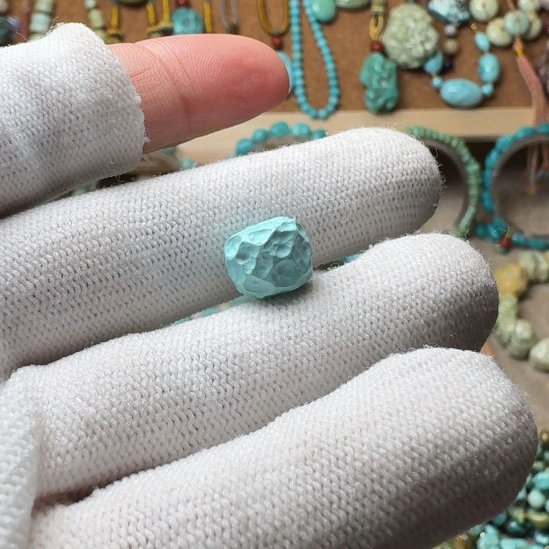 绿松石珠宝奇石未镶嵌小****口10.5m m