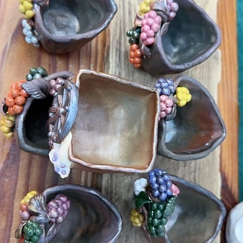 瓷片6个送一个杯子柴烧柴烧柴