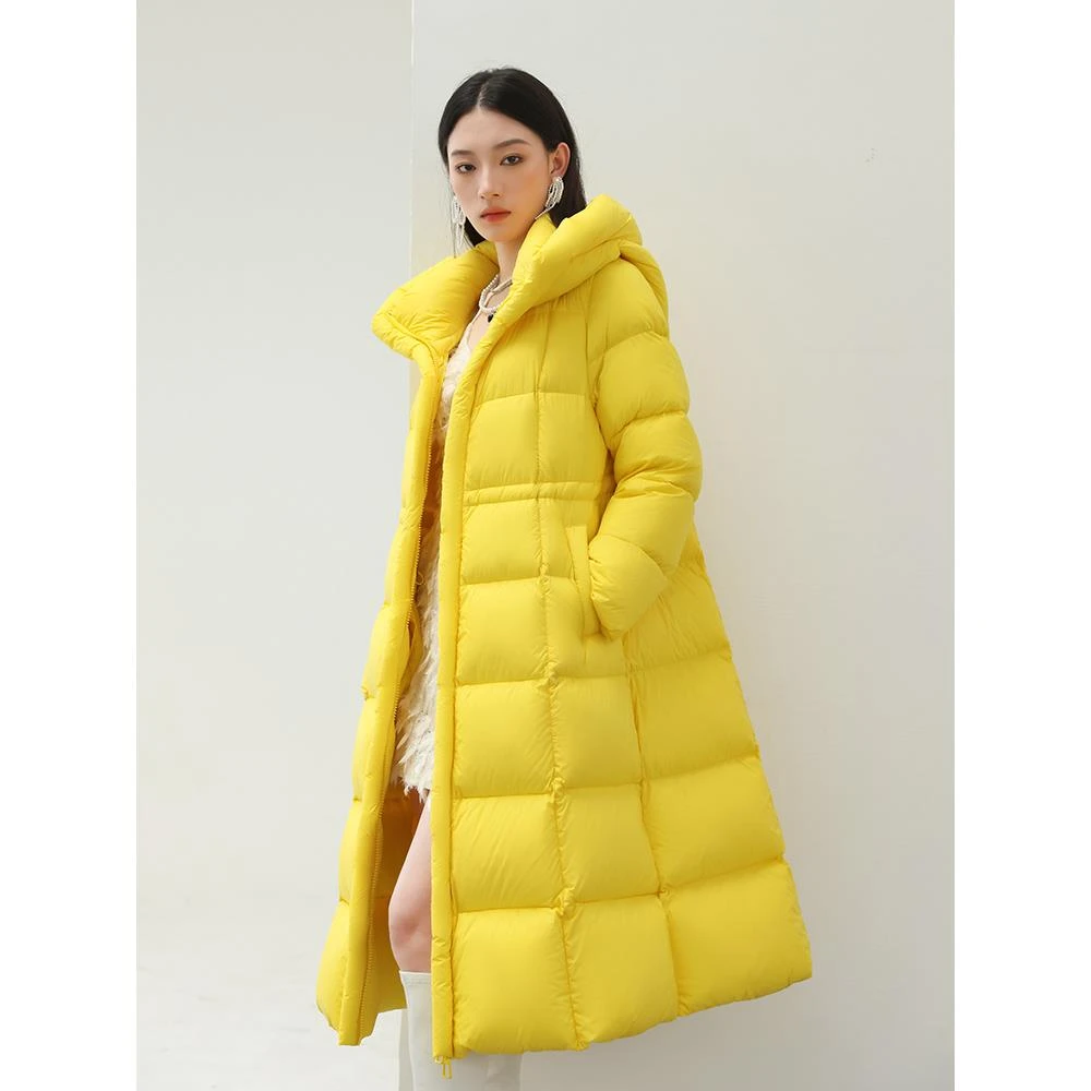 新品泡芙羽绒服超轻盈软糯95白鹅绒抽绳收腰羽绒服女显瘦加厚保暖