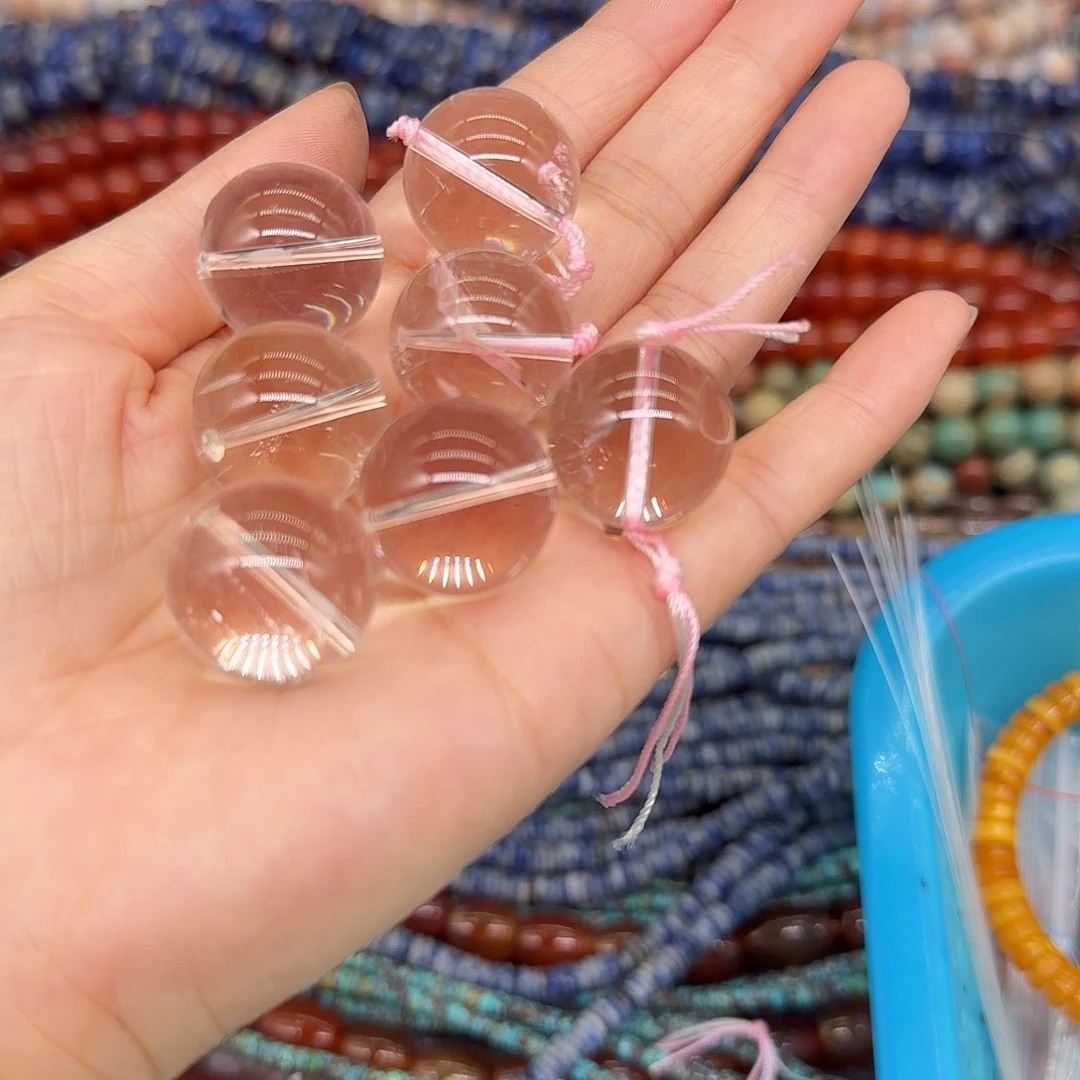 玛瑙/玉髓合金珠宝半成品白水晶20mm一颗
