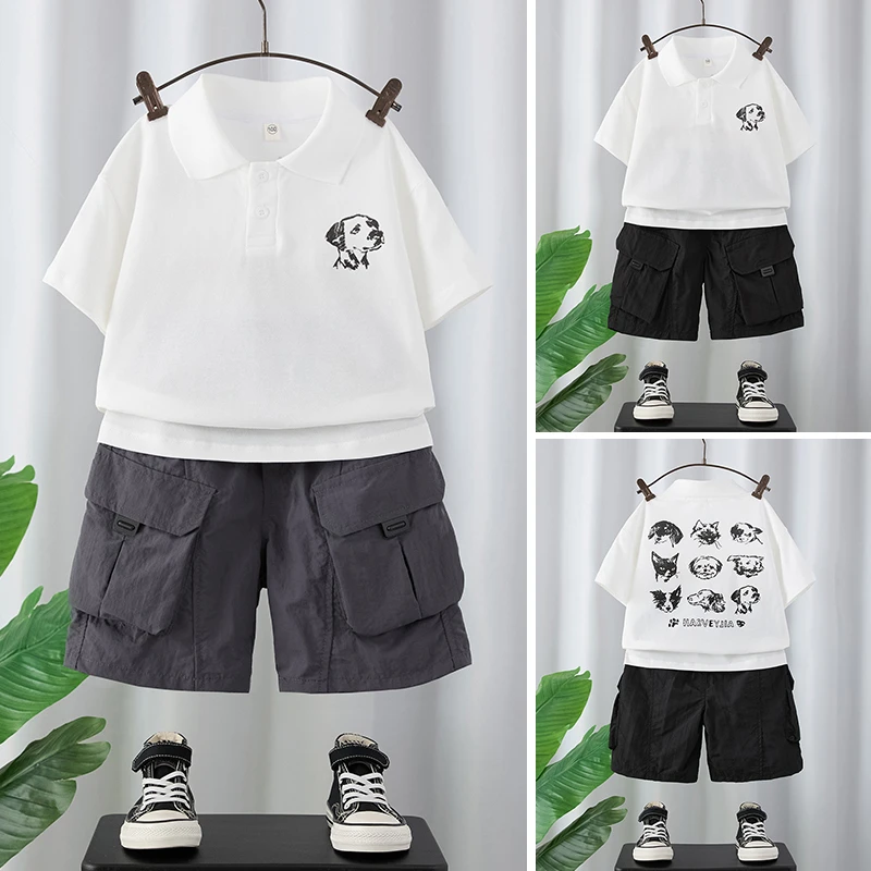 男童夏装套装2025年款潮酷痞帅炸街童装儿童休闲时尚服装夏季衣服