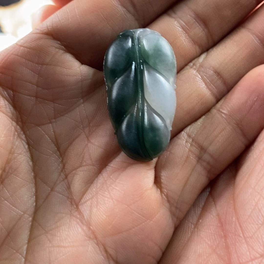 定制翡翠未镶嵌天然缅甸翡翠a货叶子