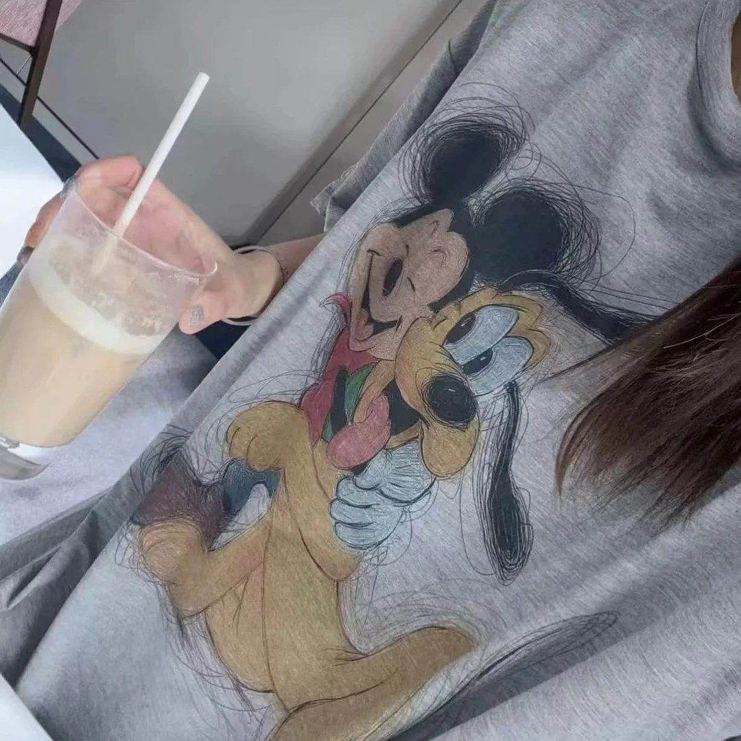 圆领女装短袖通用睡裙舒适网红卡通中长裙时尚