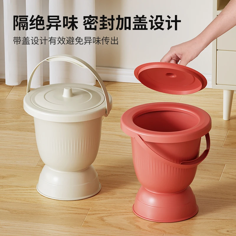 孕妇尿桶大人痰盂家用卧室带盖子防臭女老人起夜壶尿盆高脚尿壶便