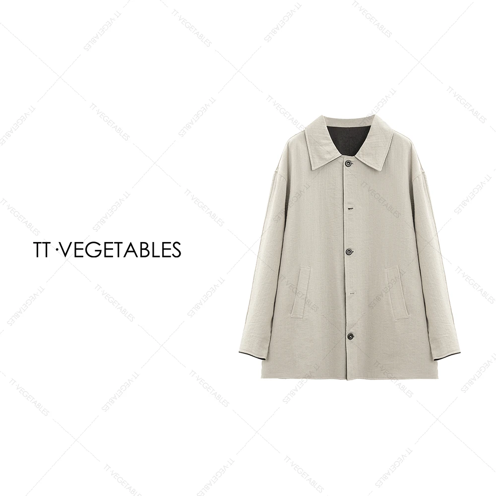 TT・VEGETABLES【序白】苏禾 上衣风衣秋季中长款翻领女士大衣521640