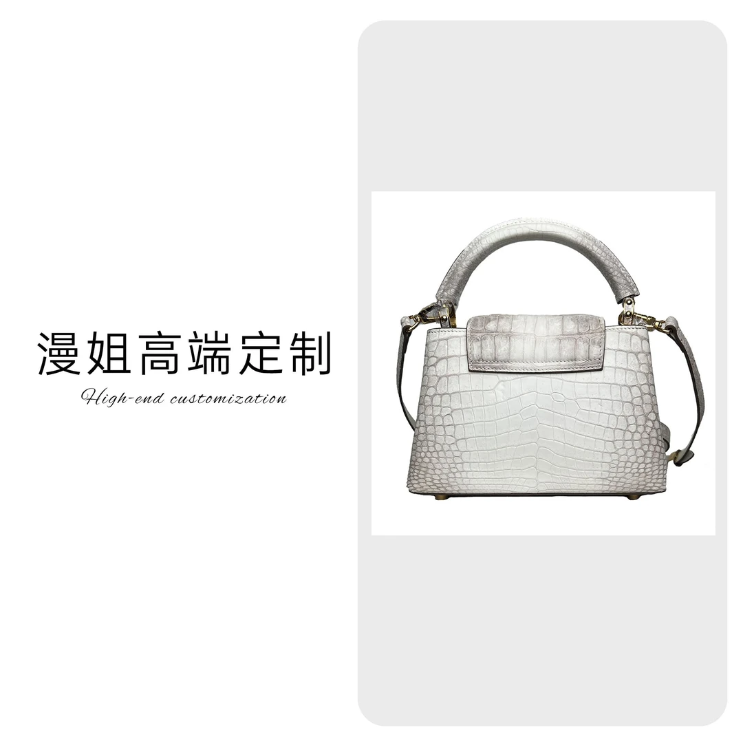 真皮女包喜马拉雅鳄鱼皮卡普包包女单肩斜挎手提时尚高级百搭包包