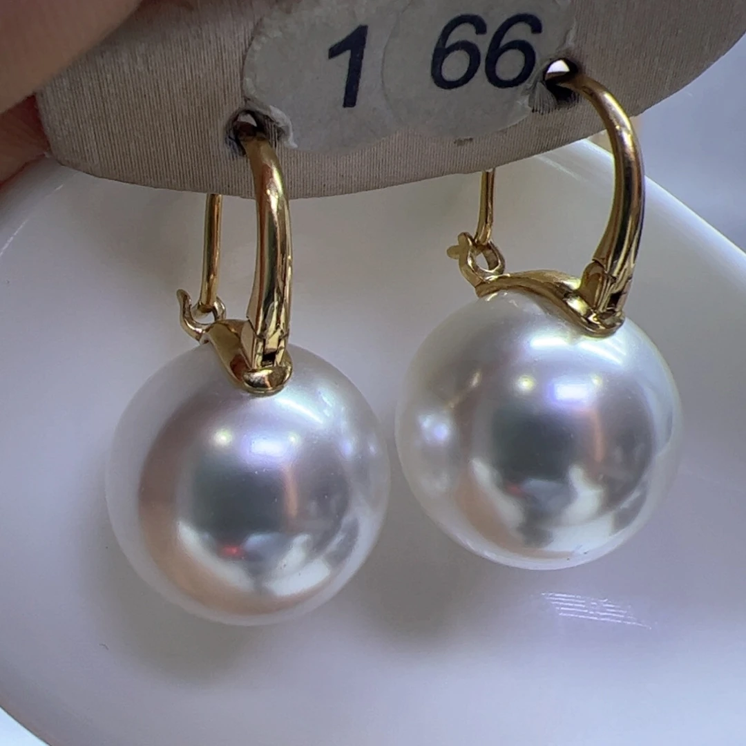 淡水珍珠耳饰18K金镶嵌