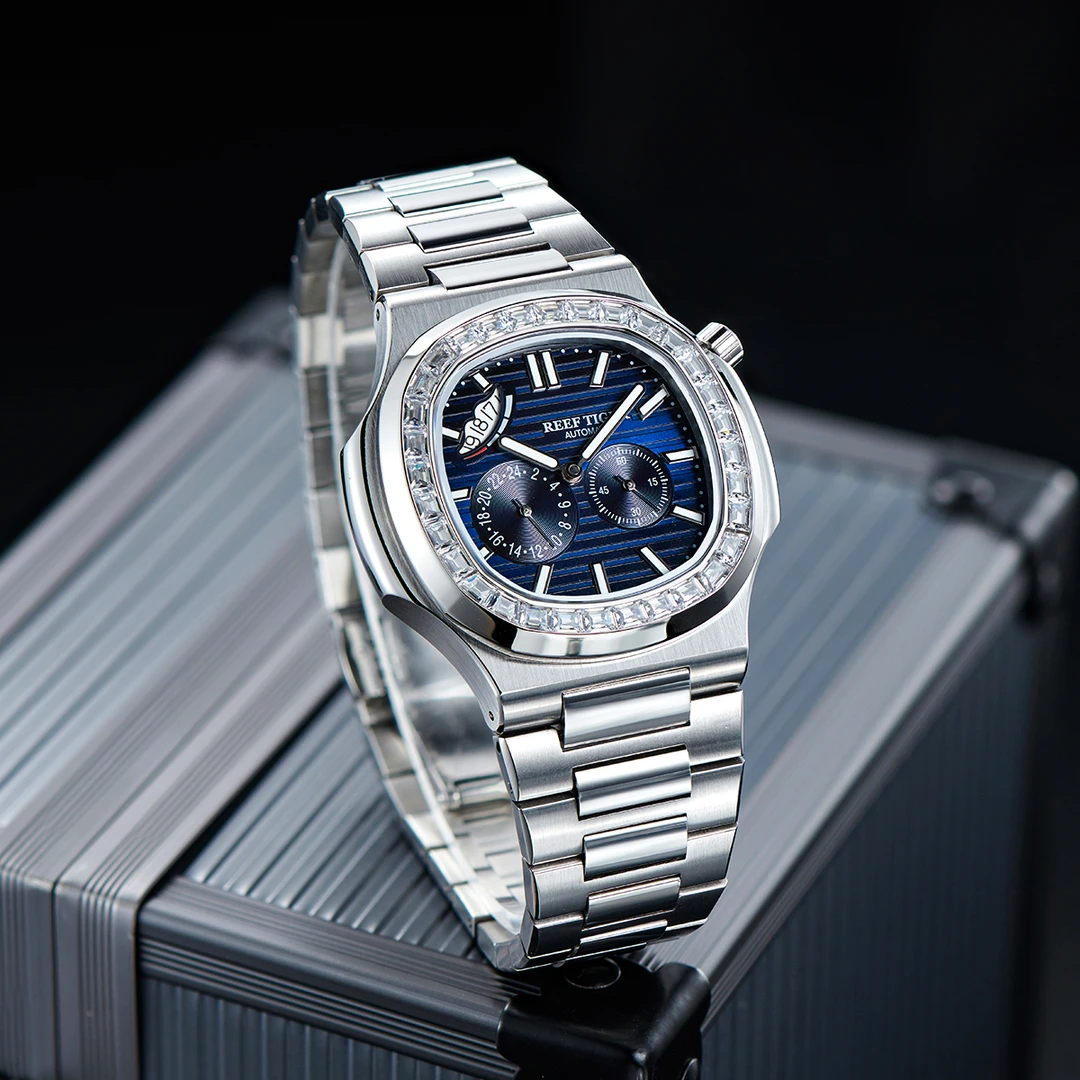 REEF TIGER/瑞夫泰格 多功能男士夜光机械腕表山峰系列-RGA2019