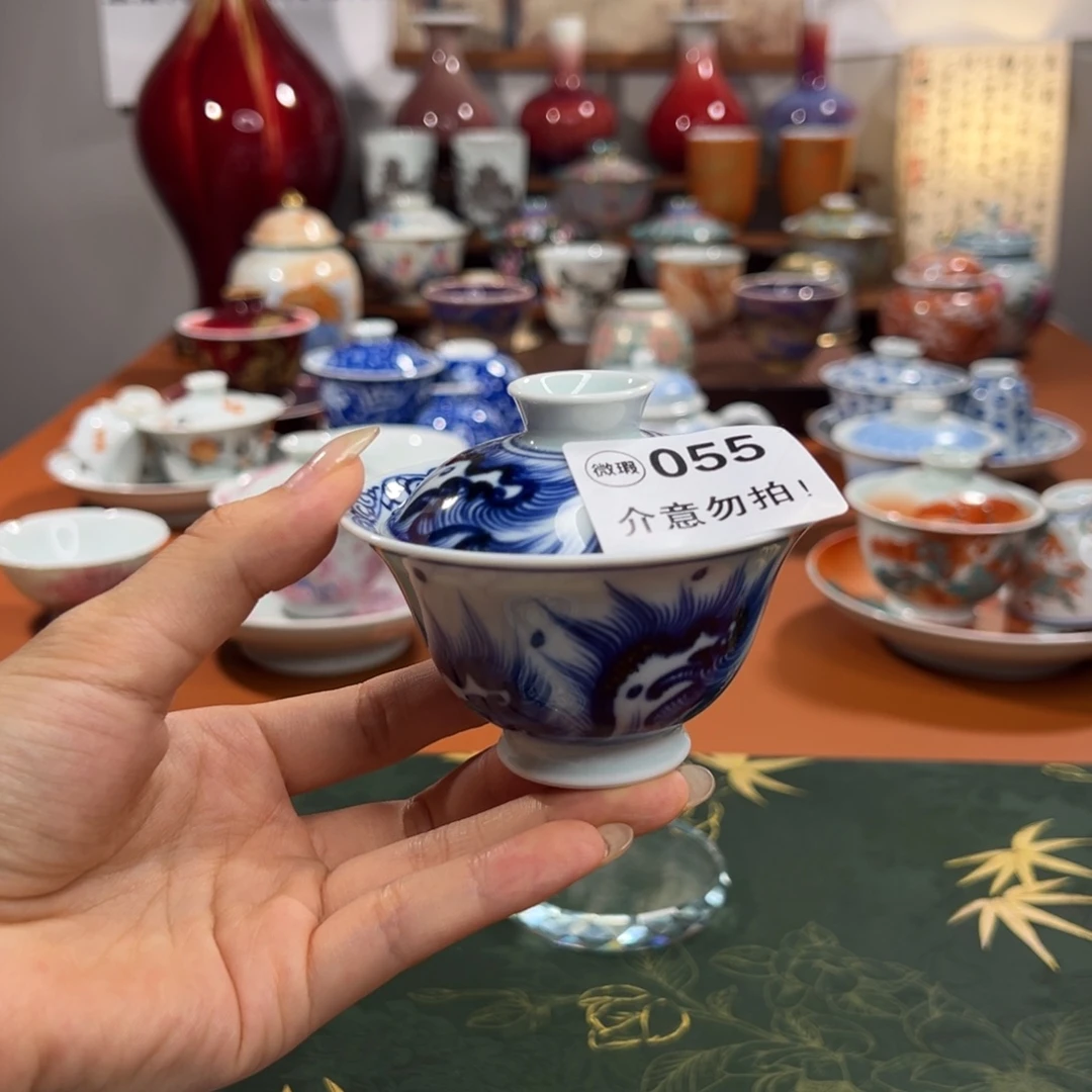 知冬煮雪手工手绘茶具盖碗