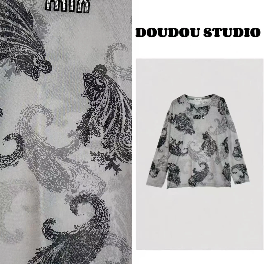 【兜兜】空气感/复古扎染设计长袖冰感防晒T恤 井3589A