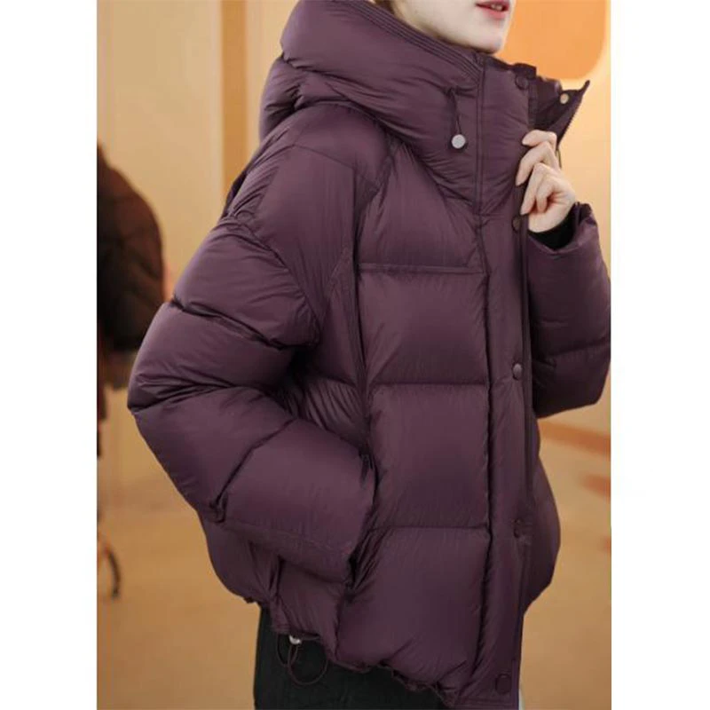 欧货连帽短款棉服外套女2025年冬季新款高级感加厚小个子棉衣棉袄