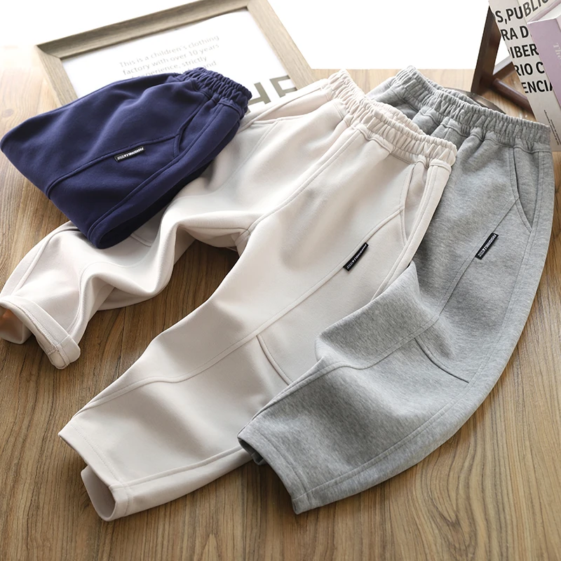 男童运动裤子2025春秋新款儿童拼接时尚休闲裤中大童帅气百搭卫裤
