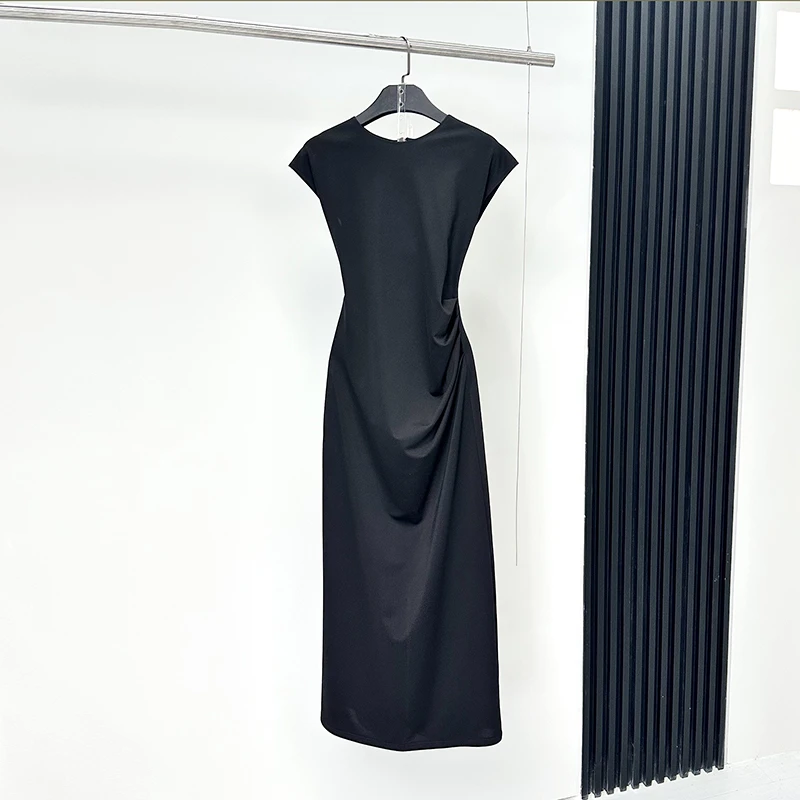 黑色连衣裙女长款夏季法式时尚名媛修身显瘦包臀长裙高级感小黑裙