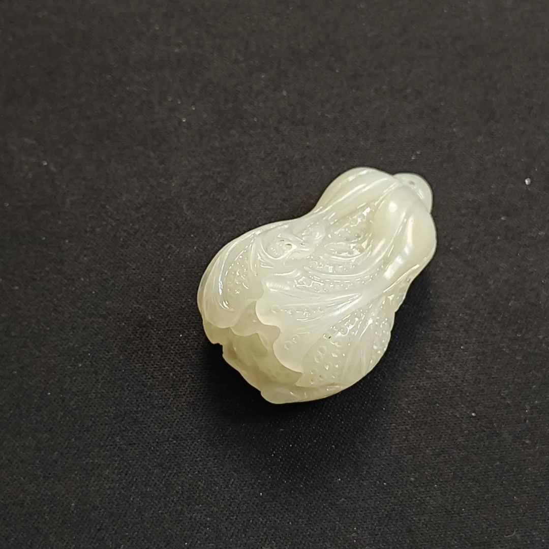 RC0957创汇期和田青白玉百财吊坠