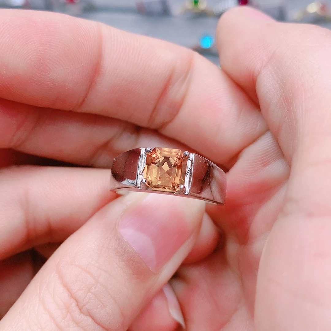 水晶戒指银S925镶嵌秋*7✖️7