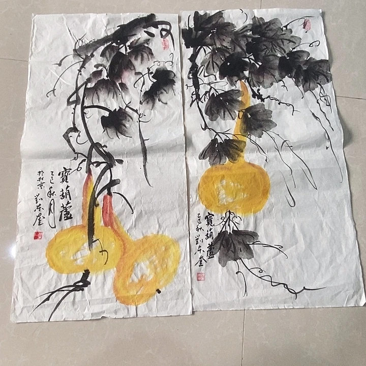 国画四尺四开手绘葫芦