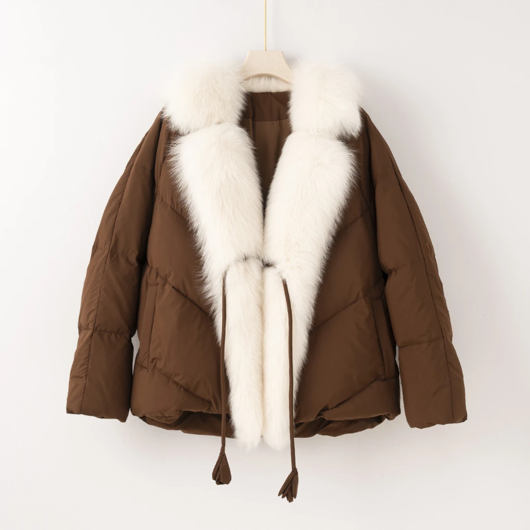 ★H2743 白鹅绒填充狐狸毛毛领质感巨赞潮撘羽绒服
