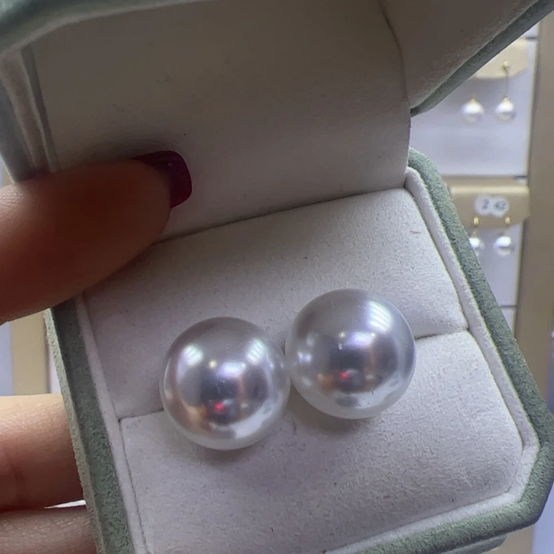 淡水珍珠耳饰银S925镶嵌