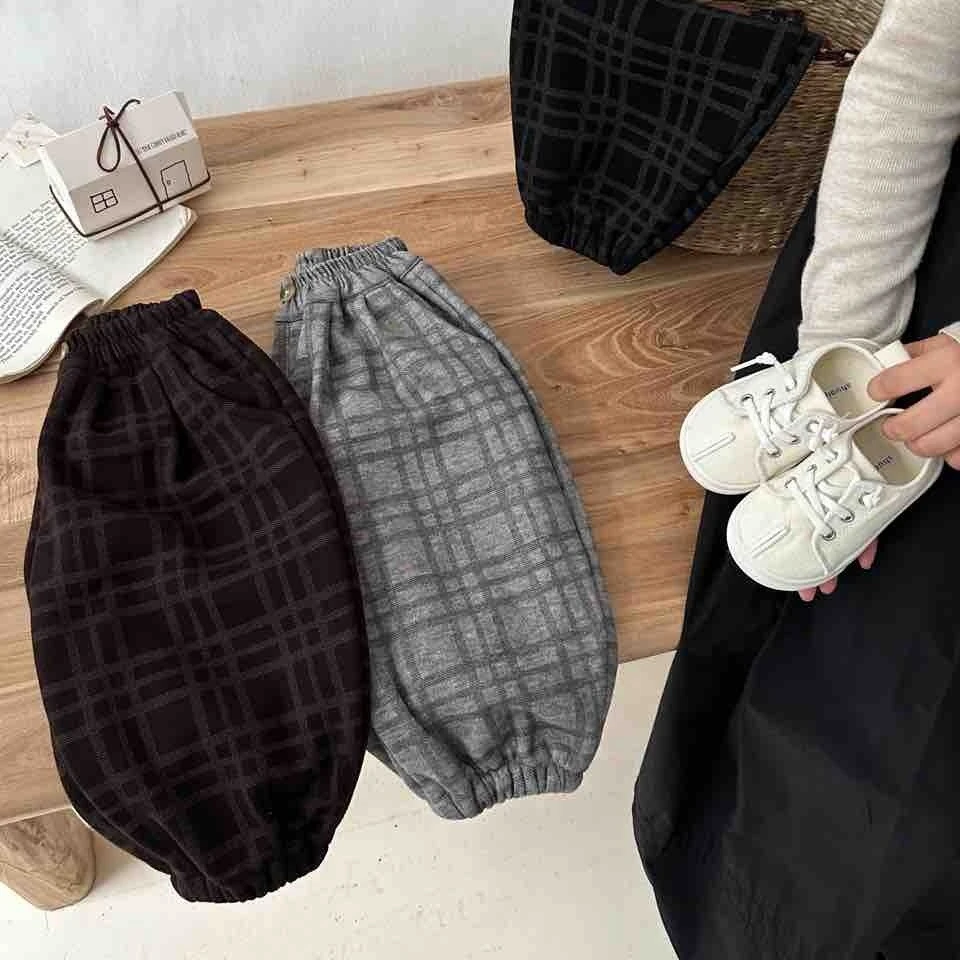 6E06。2667冬季一体绒休闲裤童装