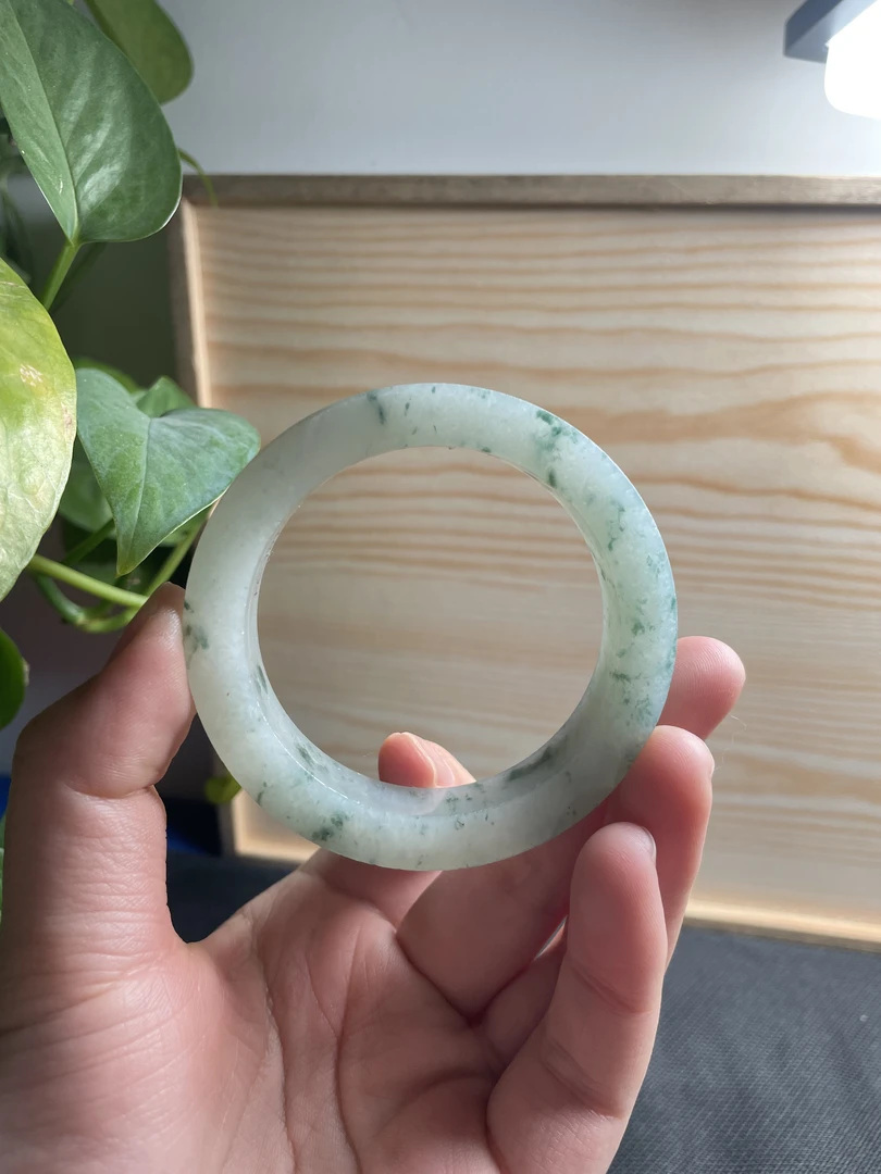 冰飘小碎花天然A货翡翠手镯定制