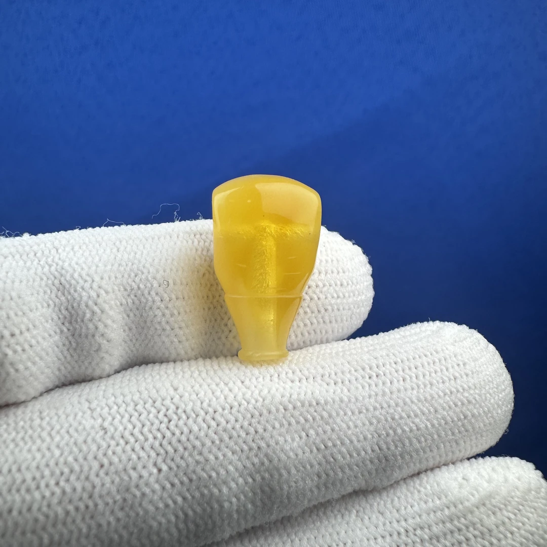 B4344天然蜜蜡制品 俄料瑕疵三通11.9mm 一物一图假一罚十