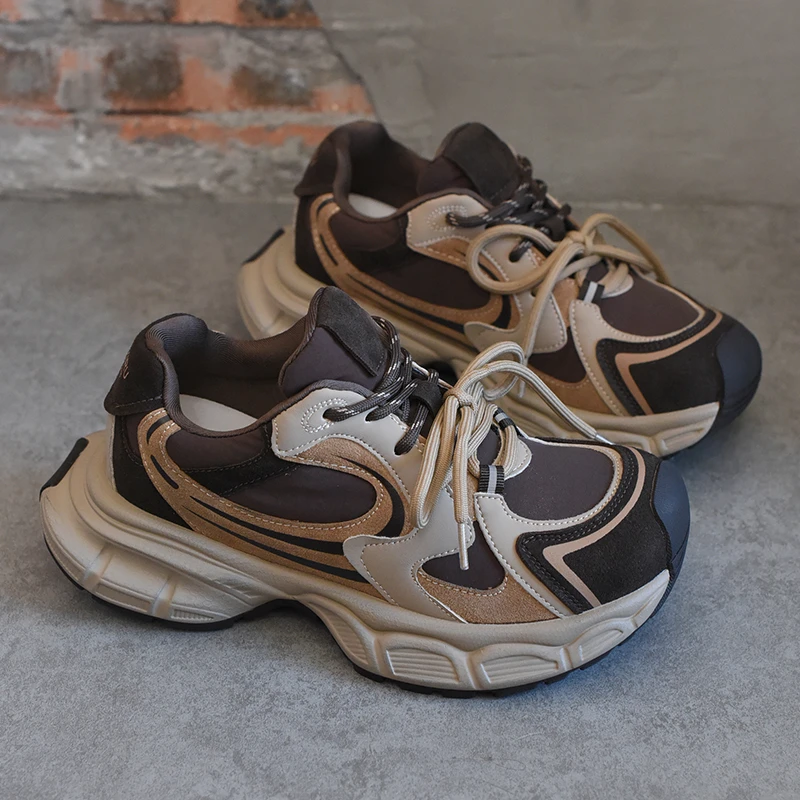 欧洲站女鞋爆款增高厚底老爹鞋女款2025秋冬新款休闲显腿长运动鞋