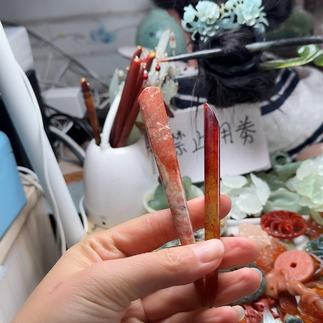 蛇纹石玉合金发饰