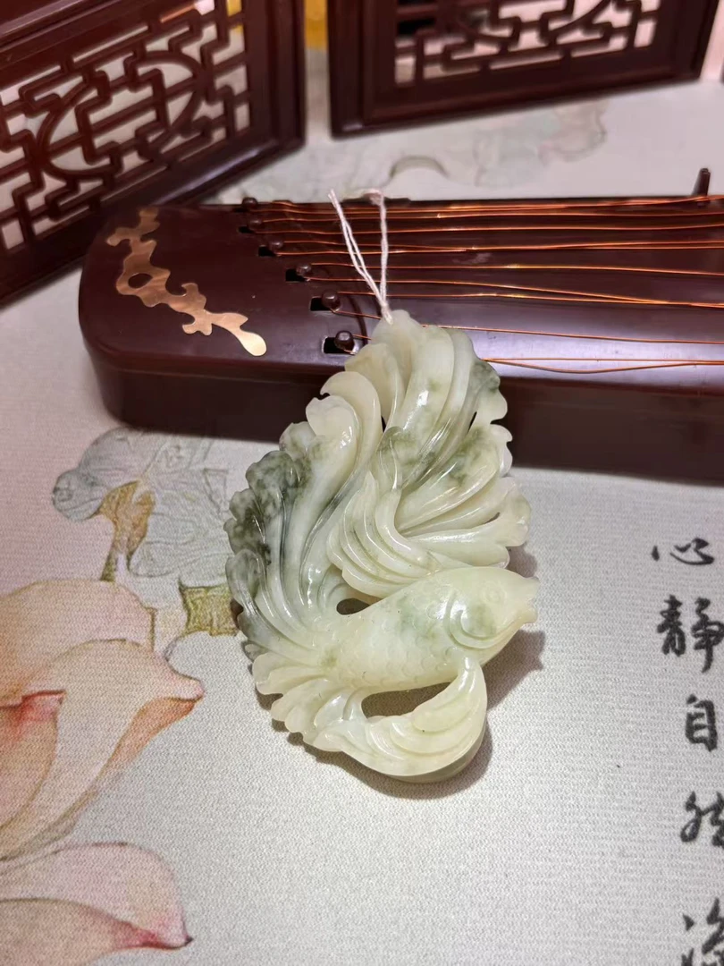 【抖音质检发货】精美岫玉老油翠逗鱼