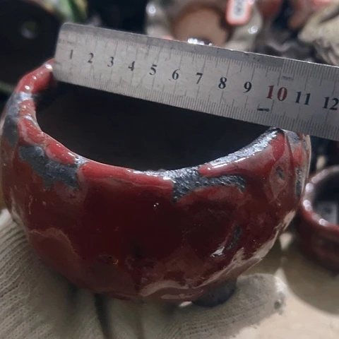 红陶粗陶花盆手工
