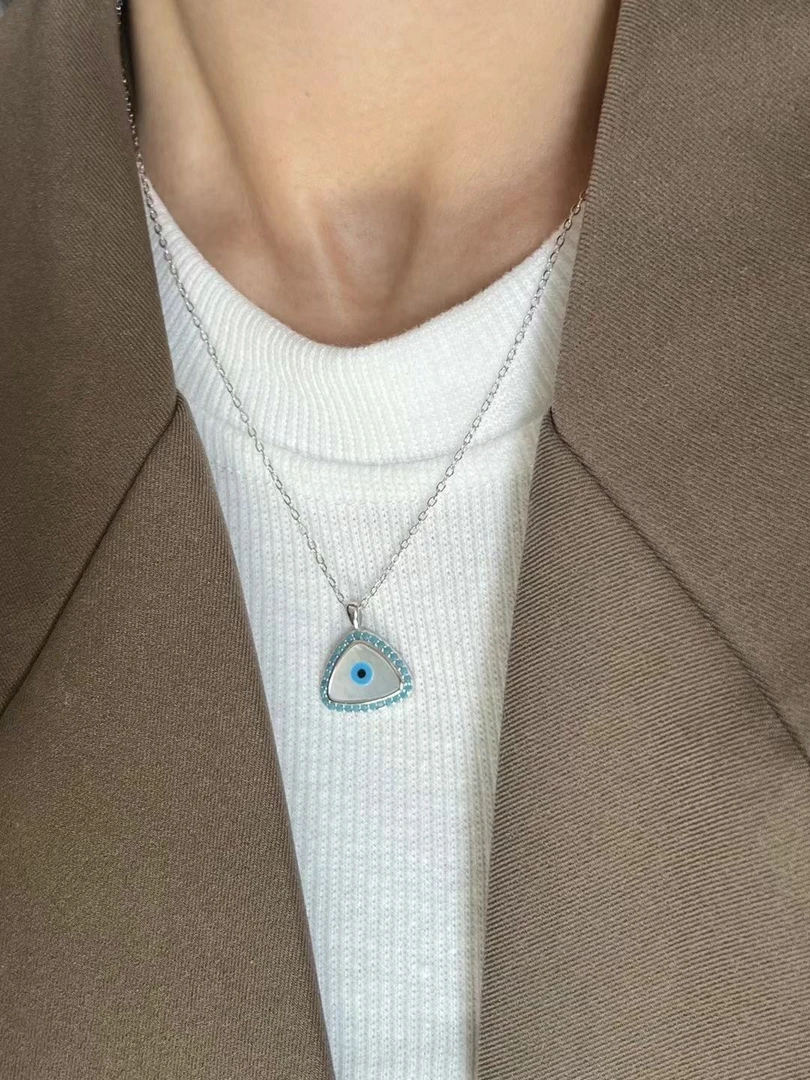 坠链均925银贝壳 13纯银女士项链全长45CM送礼盒礼袋